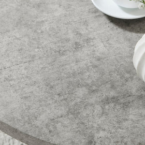 English Elm Modern Harmony Round Mdf Tabletop Rubberwood Legs Compact End Table for Living Rooms Gray T2574P519686
