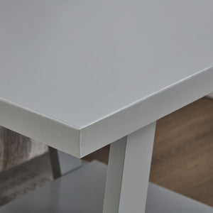 English Elm Athens Sawhorse End Table with Open Shelf for Living Room or Reading Nook Gray T2574P519688
