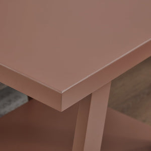 English Elm Athens Sawhorse End Table with Open Shelf for Living Room or Reading Nook Red T2574P519691