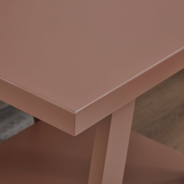 English Elm Athens Sawhorse End Table with Open Shelf for Living Room or Reading Nook Red T2574P519691