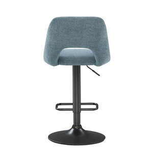 English Elm Nuvia Chenille Upholstered Swivel Barstools with Adjustable Height Set of 2 Blue T2574P526985