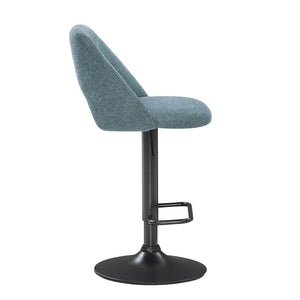 English Elm Nuvia Chenille Upholstered Swivel Barstools with Adjustable Height Set of 2 Blue T2574P526985