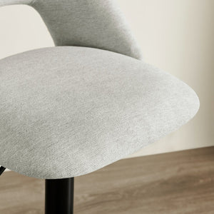 English Elm Nuvia Chenille Upholstered Swivel Barstools with Adjustable Height Set of 2 Gray T2574P526986