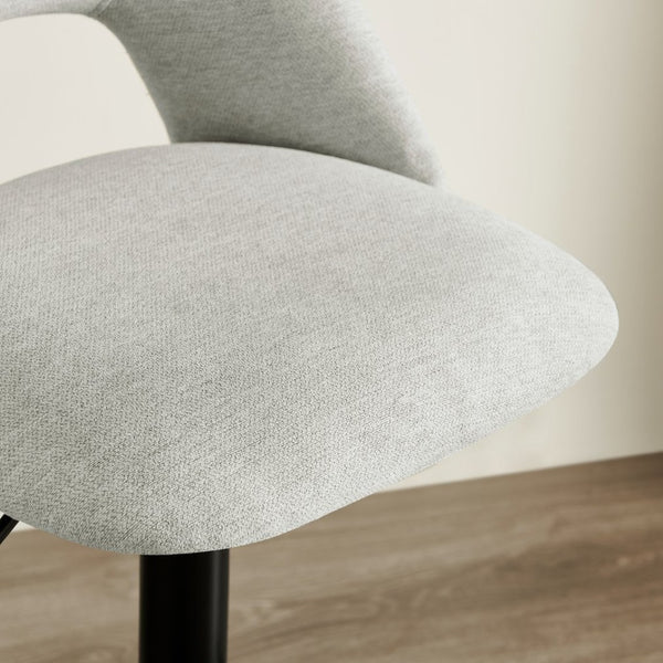 English Elm Nuvia Chenille Upholstered Swivel Barstools with Adjustable Height Set of 2 Gray T2574P526986