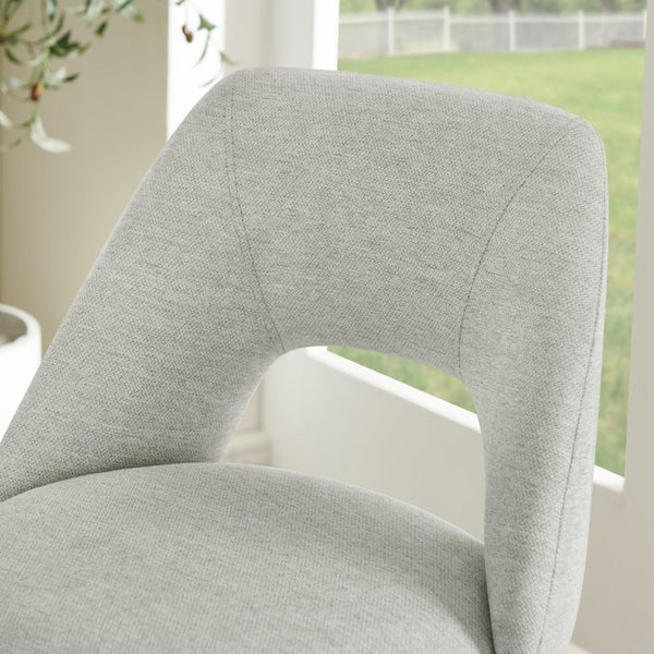 English Elm Nuvia Chenille Upholstered Swivel Barstools with Adjustable Height Set of 2 Gray T2574P526986