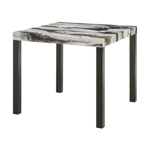 English Elm Cavira Square Faux Marble Counter Height Dining Table with Bold Black Block Legs T2574P526998