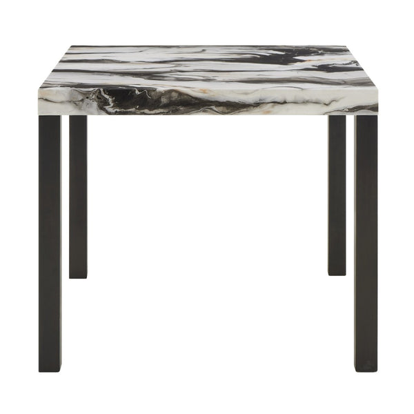 English Elm Cavira Square Faux Marble Counter Height Dining Table with Bold Black Block Legs T2574P526998