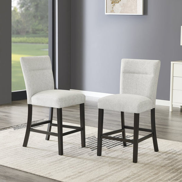 English Elm Cavira High Back Upholstered Counter Stools Set of 2 with Rubberwood Base T2574P527001