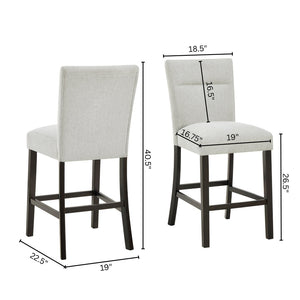 English Elm Cavira High Back Upholstered Counter Stools Set of 2 with Rubberwood Base T2574P527001