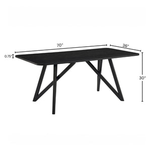 English Elm Axler Rectangular Oak Veneer Dining Table with Sculptural Tripod Base Seats Six T2574P527004