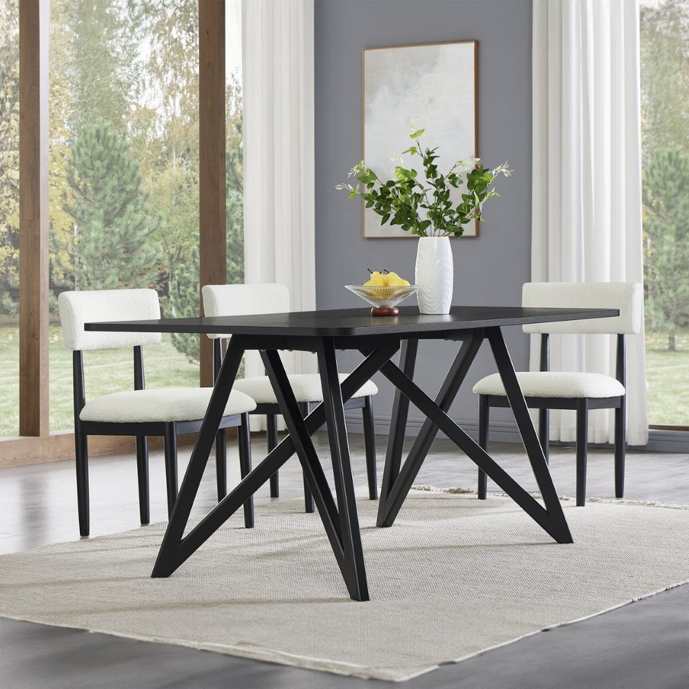 English Elm Axler Rectangular Oak Veneer Dining Table with Sculptural Tripod Base Seats Six T2574P527004