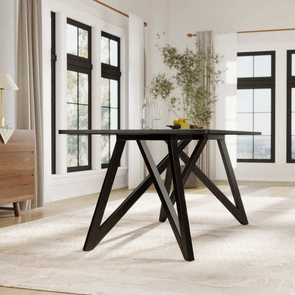 English Elm Axler Rectangular Oak Veneer Dining Table with Sculptural Tripod Base Seats Six T2574P527004