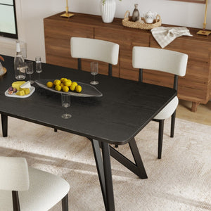 English Elm Axler Rectangular Oak Veneer Dining Table with Sculptural Tripod Base Seats Six T2574P527004