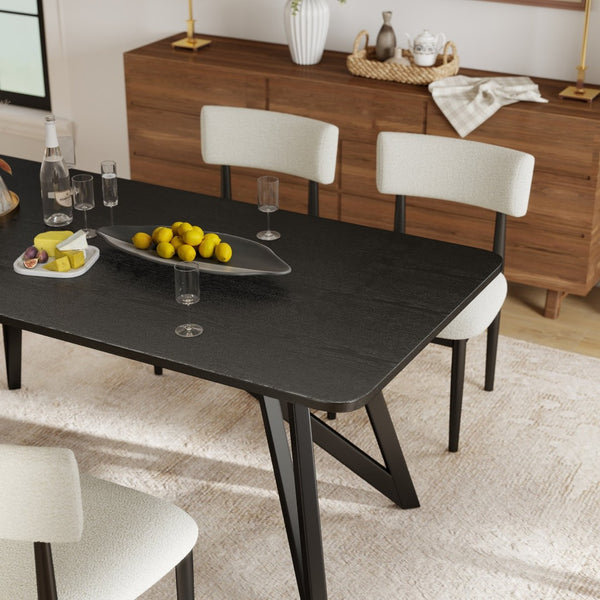 English Elm Axler Rectangular Oak Veneer Dining Table with Sculptural Tripod Base Seats Six T2574P527004
