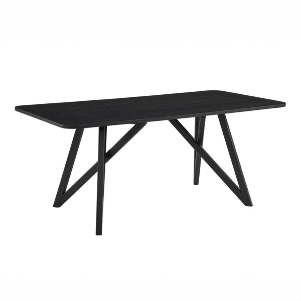 English Elm Axler Rectangular Oak Veneer Dining Table with Sculptural Tripod Base Seats Six T2574P527004