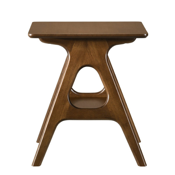 English Elm Arona Sculptural Okume Veneer Side Table with Open Shelf for Living Room or Bedroom T2574P531369