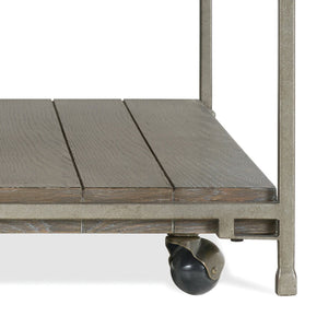 English Elm Corbeta Industrial Metal Oak Veneer 3 Piece Living Room Table Set with Casters T2574S00013