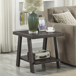 English Elm Athens 3 Piece Living Room Table Set with Open Shelf and Angled Leg Design Espresso T2574S00024