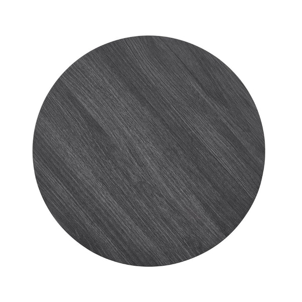 English Elm Anze Oval Wood 3 Piece Living Room Coffee and End Table Set with Open Shelves Charcoal T2574S00028