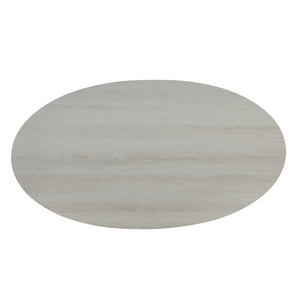 English Elm Anze Oval Wood 3 Piece Living Room Coffee and End Table Set with Open Shelves White T2574S00029