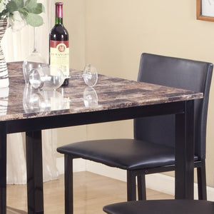 English Elm 5 Piece Counter Height Dinette Set Faux Marble Top Metal Frame Casual Dining T2574S00030