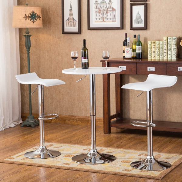 English Elm Baxton 3 Piece Adjustable Pneumatic Bar Set with Chrome Stools for Modern Kitchens T2574S00043