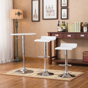 English Elm Baxton 3 Piece Adjustable Pneumatic Bar Set with Chrome Stools for Modern Kitchens T2574S00043
