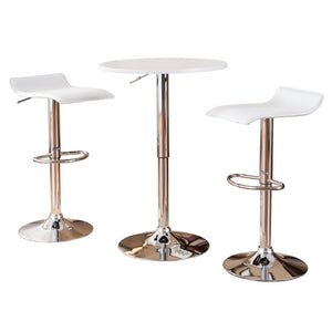 English Elm Baxton 3 Piece Adjustable Pneumatic Bar Set with Chrome Stools for Modern Kitchens T2574S00043