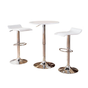 English Elm Baxton 3 Piece Adjustable Pneumatic Bar Set with Chrome Stools for Modern Kitchens T2574S00043