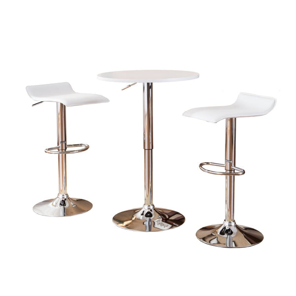 English Elm Baxton 3 Piece Adjustable Pneumatic Bar Set with Chrome Stools for Modern Kitchens T2574S00043