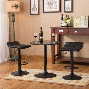 English Elm Belham Adjustable Round Bar Table Set with Swivel Bonded Leather Stools for Home T2574S00049
