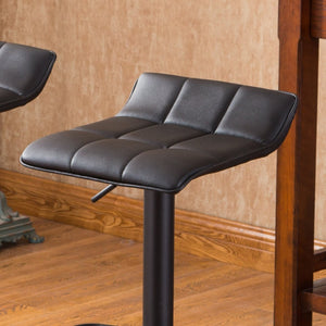 English Elm Belham Adjustable Round Bar Table Set with Swivel Bonded Leather Stools for Home T2574S00049