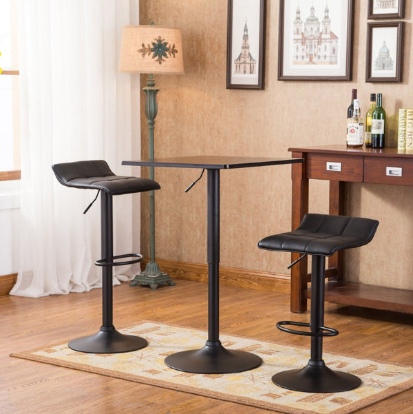 English Elm Belham Adjustable Bar Set with Swivel Stools Bonded Leather Seating for Game Rooms T2574S00050