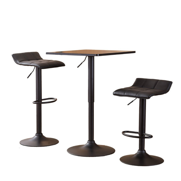 English Elm Belham Adjustable Bar Set with Swivel Stools Bonded Leather Seating for Game Rooms T2574S00050
