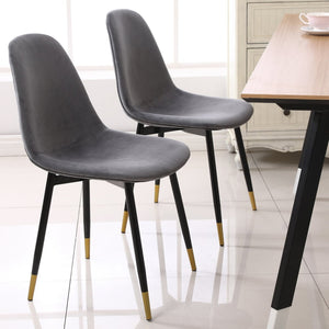 English Elm Lassan Glam Round Dining Set Velvet Chairs Gold Legs White MDF Table Seats Four T2574S00066