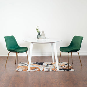 English Elm Aufurr Round Velvet Dining Set with Gold Legs for Small Space Bistro Style T2574S00078