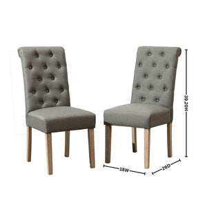 English Elm Amonia Seven Piece Dining Set with Birch Veneer Table and Tufted Upholstered Chairs T2574S00095