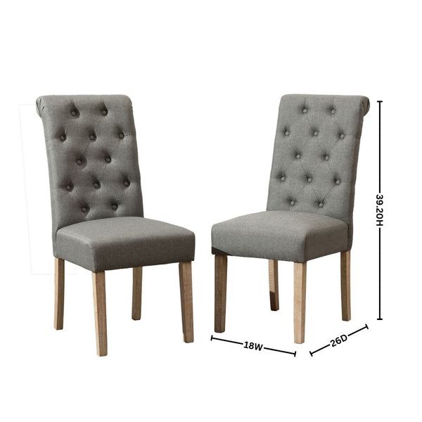 English Elm Amonia Seven Piece Dining Set with Birch Veneer Table and Tufted Upholstered Chairs T2574S00095