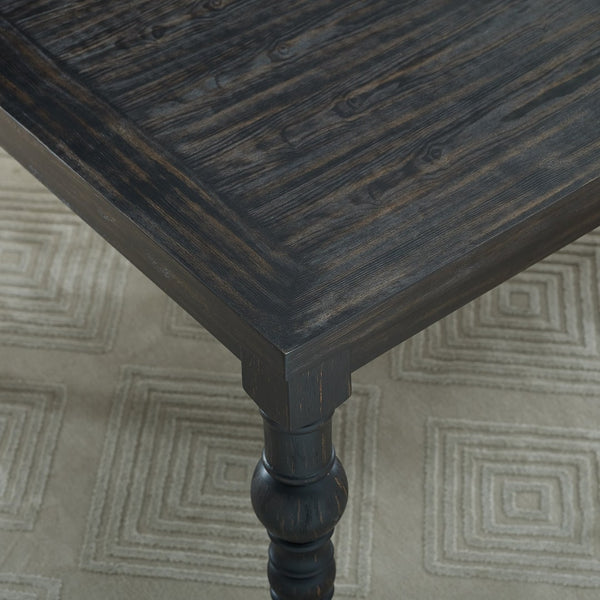 English Elm Leviton Solid Hardwood Dining Set Seats Four with Turned Legs and Wire-brushed Finish Gray T2574S00110