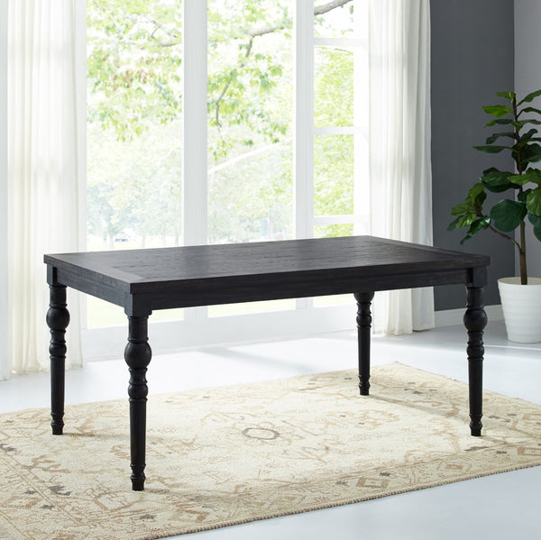 English Elm Leviton Solid Hardwood Dining Set Seats Four with Turned Legs and Wire-brushed Finish Gray T2574S00110
