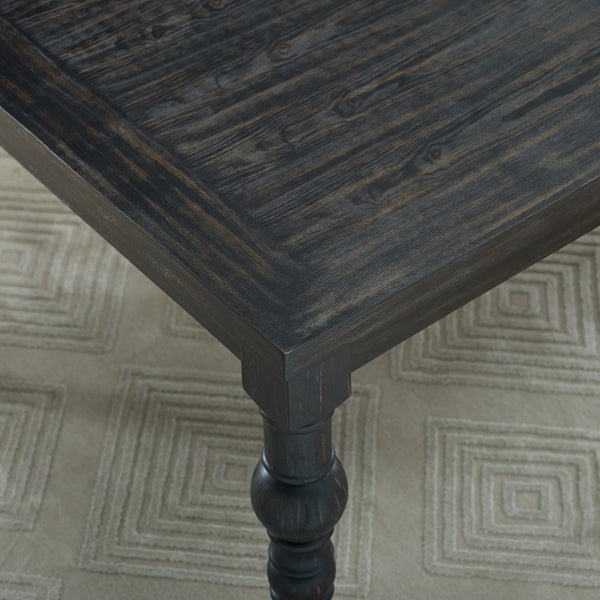 English Elm Leviton Wire-brushed Hardwood Farmhouse Dining Set with Tufted Chairs and Bench Gray T2574S00118