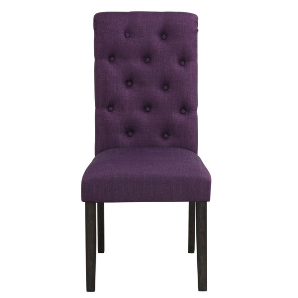 English Elm Leviton Wire-brushed Hardwood Farmhouse Dining Set with Tufted Chairs and Bench Purple T2574S00119