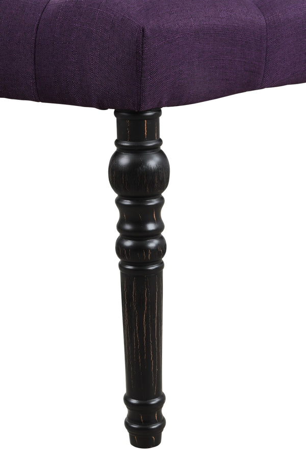 English Elm Leviton Wire-brushed Hardwood Farmhouse Dining Set with Tufted Chairs and Bench Purple T2574S00119