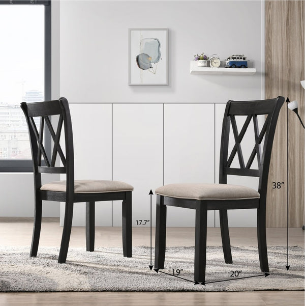 English Elm Arroyo Five Piece Farmhouse Dining Set with Hairpin Table and Cross Back Chairs T2574S00147
