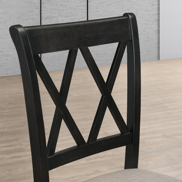 English Elm Arroyo Industrial Farmhouse Seven Piece Set Hairpin Table and Cross Back Chairs T2574S00148