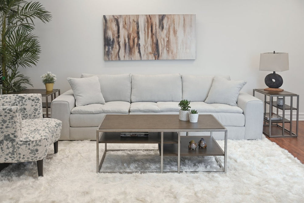 English Elm Padena Acacia Wood and Metal 3 Piece Living Room Coffee Table Set with Storage Shelves T2574S00164