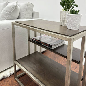 English Elm Padena Acacia Wood and Metal 3 Piece Living Room Coffee Table Set with Storage Shelves T2574S00164
