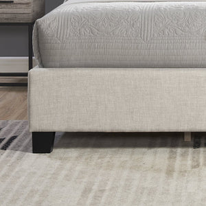 English Elm Astral Wingback Platform Bed Set with Tufted Linen Headboard and Two Wood Nightstands T2574S00168