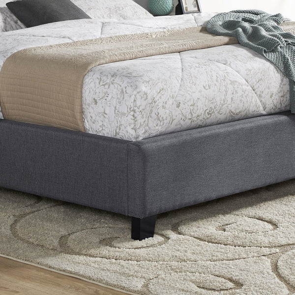 English Elm Nantarre Wingback Upholstered Queen Bed Linen Fabric Tufted Headboard Nailhead Trim T2574S00169