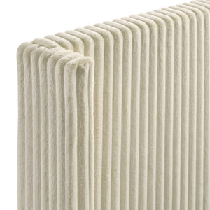 English Elm Mavela Corduroy Wingback Panel King Bed with Tall Ribbed Headboard for Bedroom Cream T2574S00201